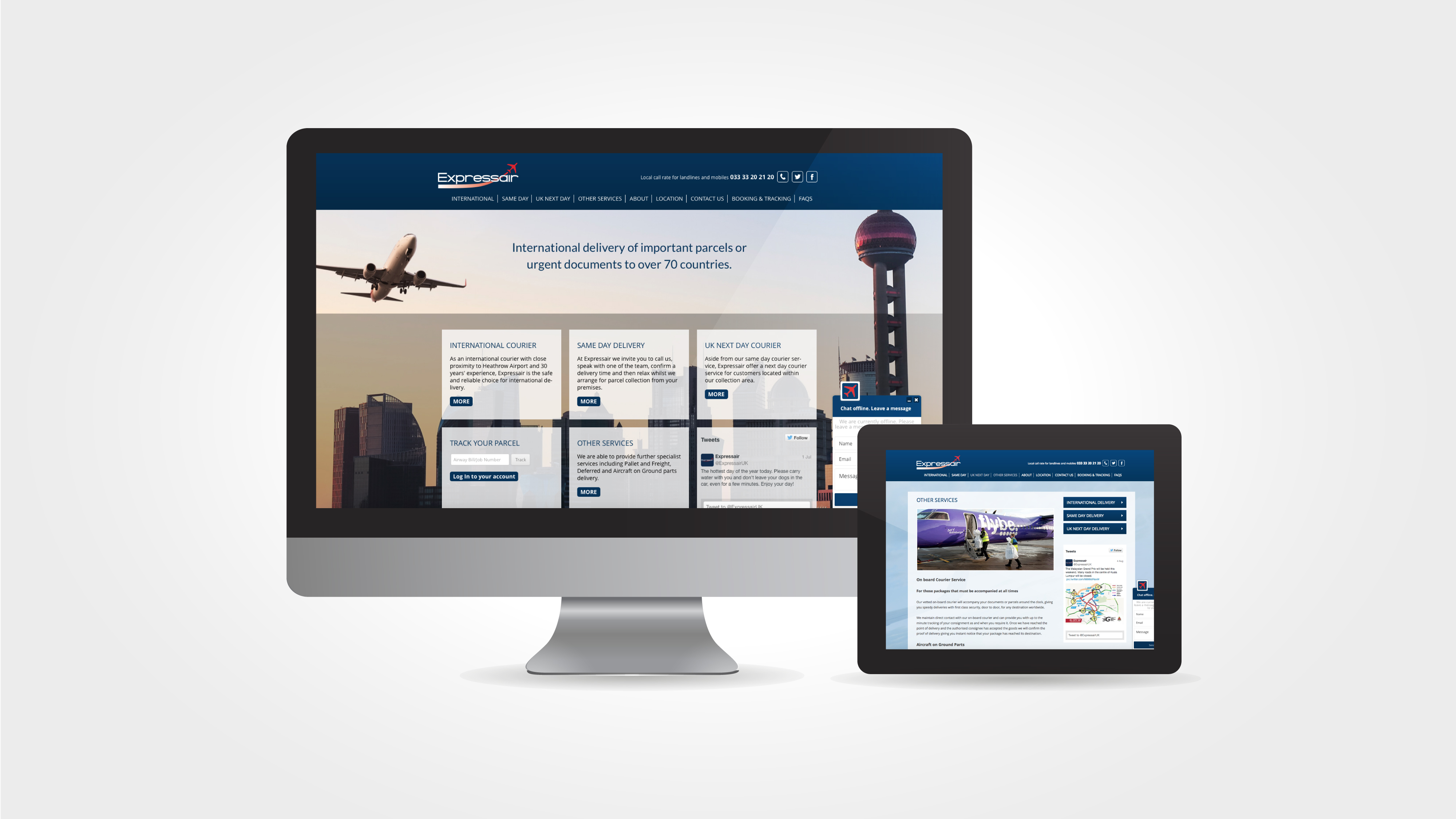 expressair website design